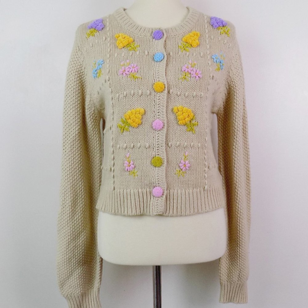 nwt LoveShackFancy Briallon cardigan oatmeal